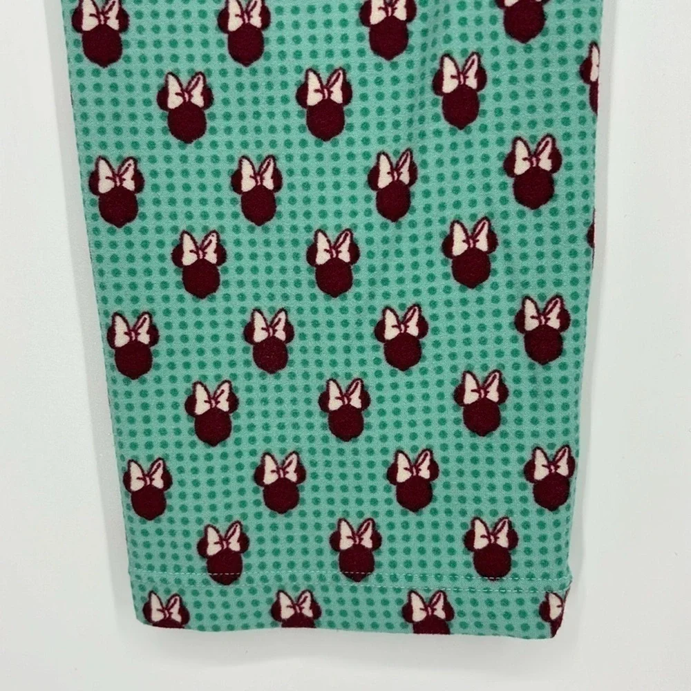 Disney X Lularoe Minnie Mouse Leggings in Teal Green & Fuchsia